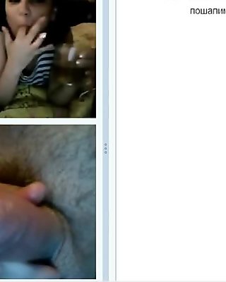 Web chat girl and her boyfriend reaction to my dickflash