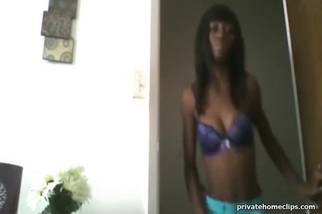 Black teen girl on the webcam