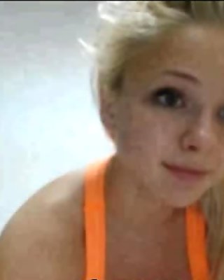 Blonde sexy teen makes hot exercises at gym