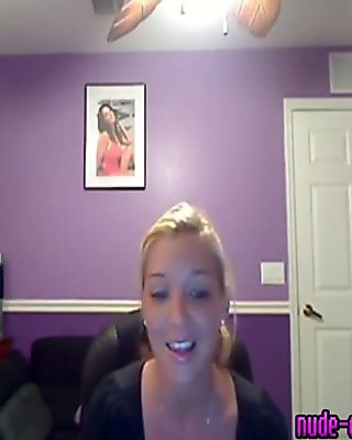 Beautiful teen teasing on webcam