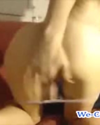 Blonde chick tight pussy love fuck toy from behind